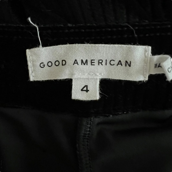 Good American - Black High Waist Striped Velour Dress Pants Sz Xl - Picture 8 of 10
